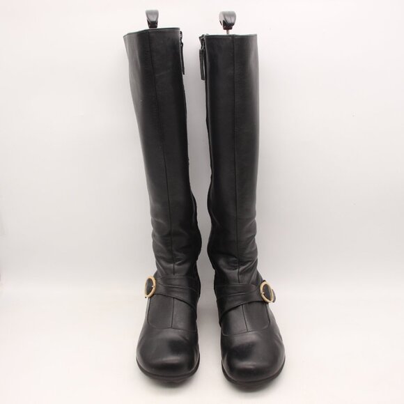 John Fluevog Tall Boots Women's Size 9 Black Leather - Picture 2 of 12